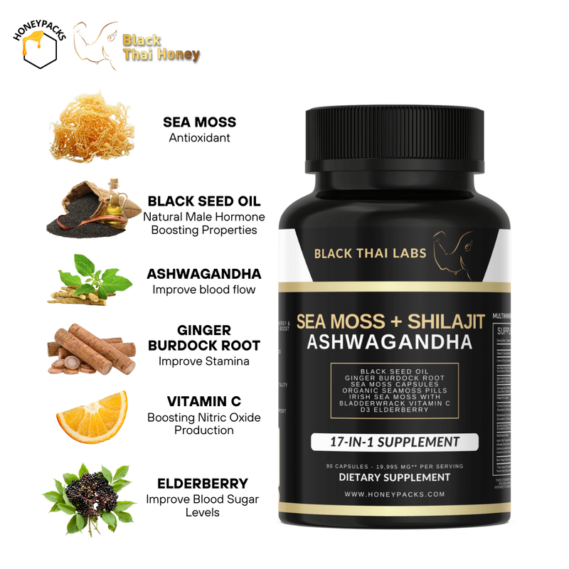Sea Moss Plus Shilajit Ashwagandha - Black Thai Labs