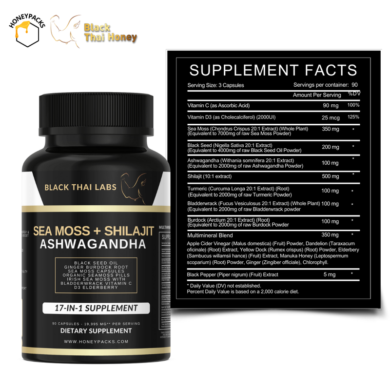 Sea Moss Plus Shilajit Ashwagandha - Black Thai Labs